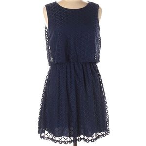 Speechless blue lace overlay mini dress M